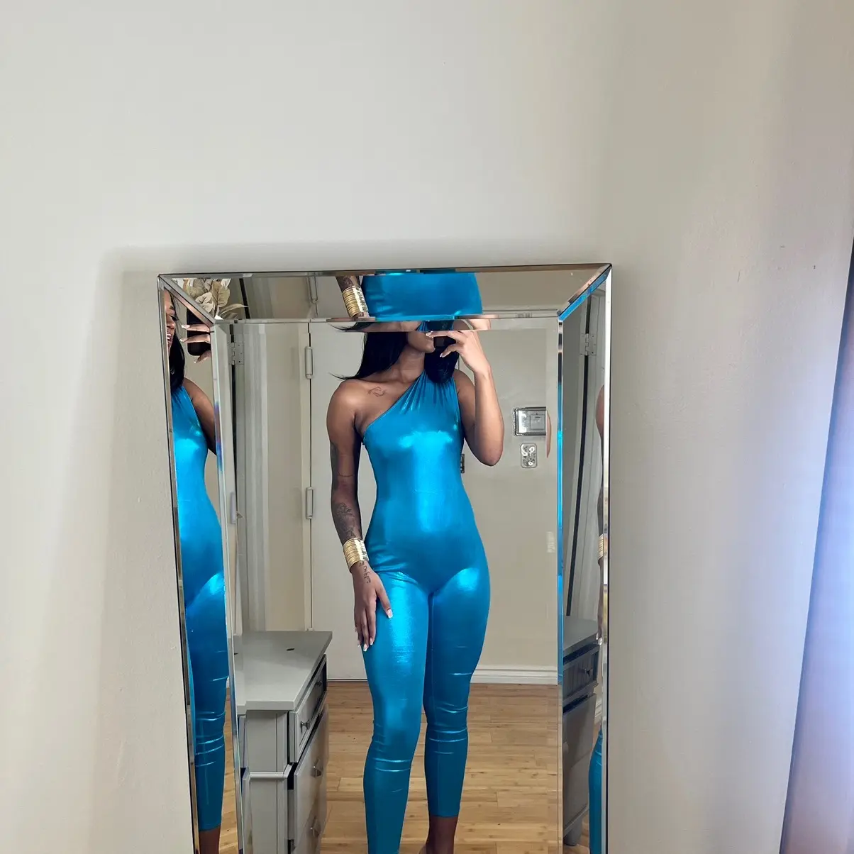 Metalic jumpsuit blue