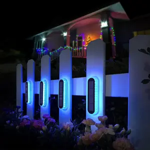 Solar Powered Fence Light, Waterproof LED Path Light, Outdoor Solar Step Light with Switch, Decorative Fence Light for Stairs Driveway Walkway Pathway Porch, Solar Post Lights