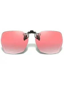 Unisex Decorative Glasses, Random Print Design, All-Season Wear, Metal Frame, Large Rhombus Shape, Non-Color Changing Lenses