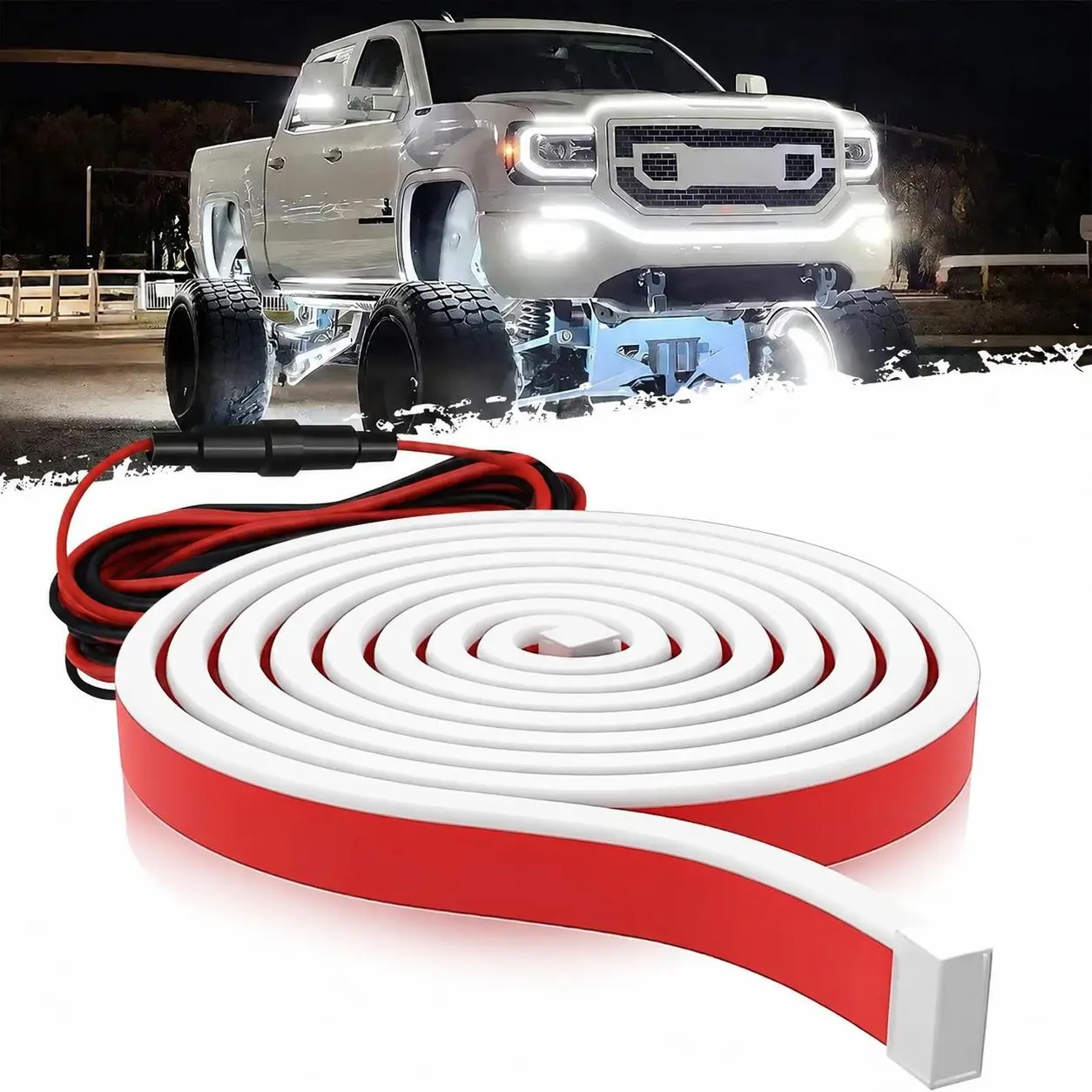 2026 New 71”High Brightness Automotive Hood Gap LED Strip - Ambient Lighting Package with Unique Daytime Running Light Design, Easy Installation, 12V-Ice Blue eclipse led lights