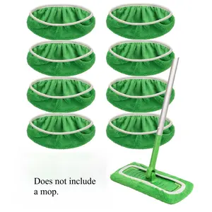 8 reusable microfiber cleaning pads compatible with Swiffer mops, specialized replacement pack for hardwood floors; does not include the mop.