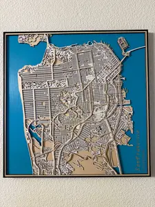 San Francisco Wooden Map Wall Art
