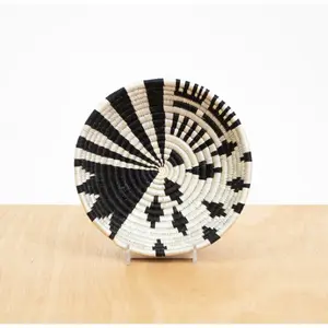 6" Small Black & White Fani Round Basket