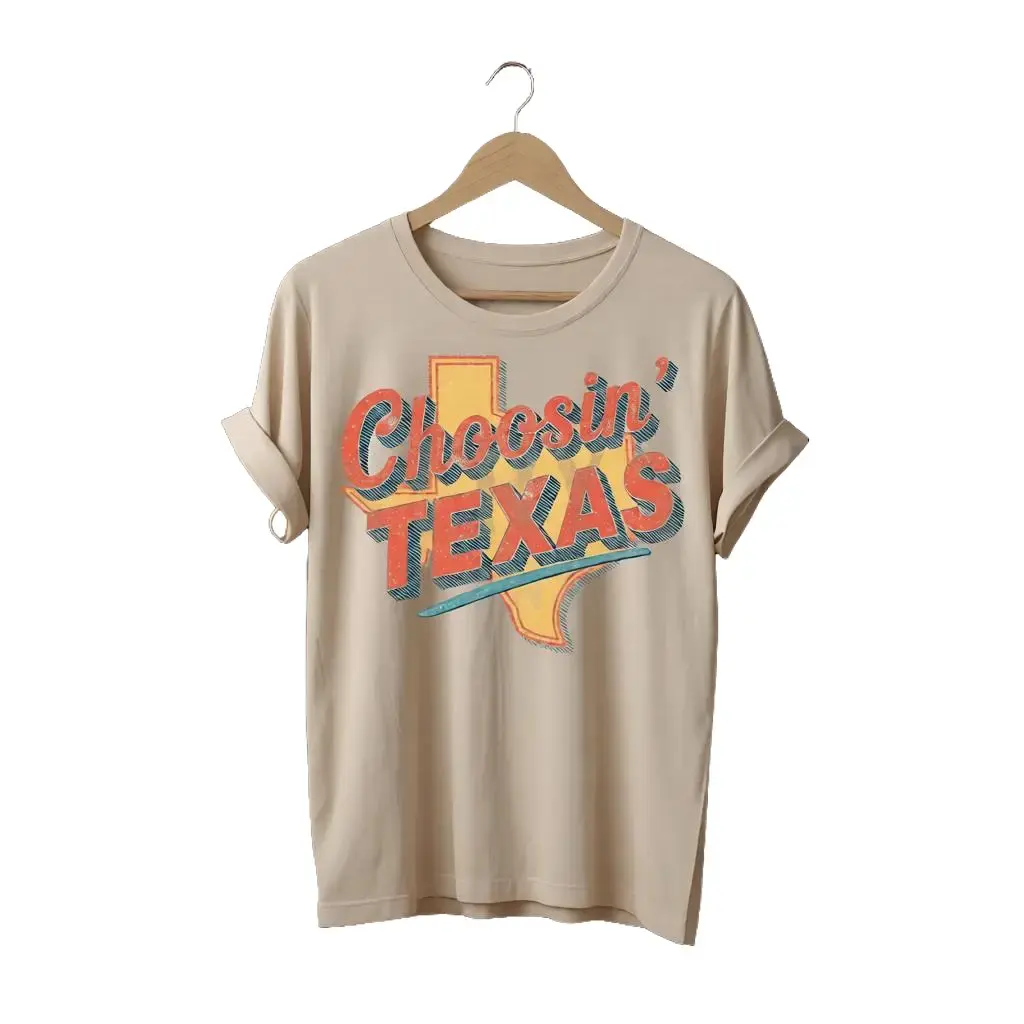 Choosing Texas Vintage Western Art Tshirt, Cowboy Shirt, Country Music, Trendy Outfits