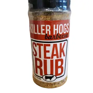 Killer Hogs Barbecue Steak Rub - Flavorful Blend of Salt Pepper Herbs & Spices for Open-Flame Grilling & Smoking - Gluten-Free & No Tree Nuts - Perfect for Steaks Chops & Chicken