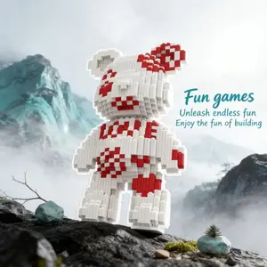 Flame Lip Bear Toy, Trendy Decoration Statue, Creative Handmade DIY Ornament, Christmas Halloween Holiday Gift, Birthday Present