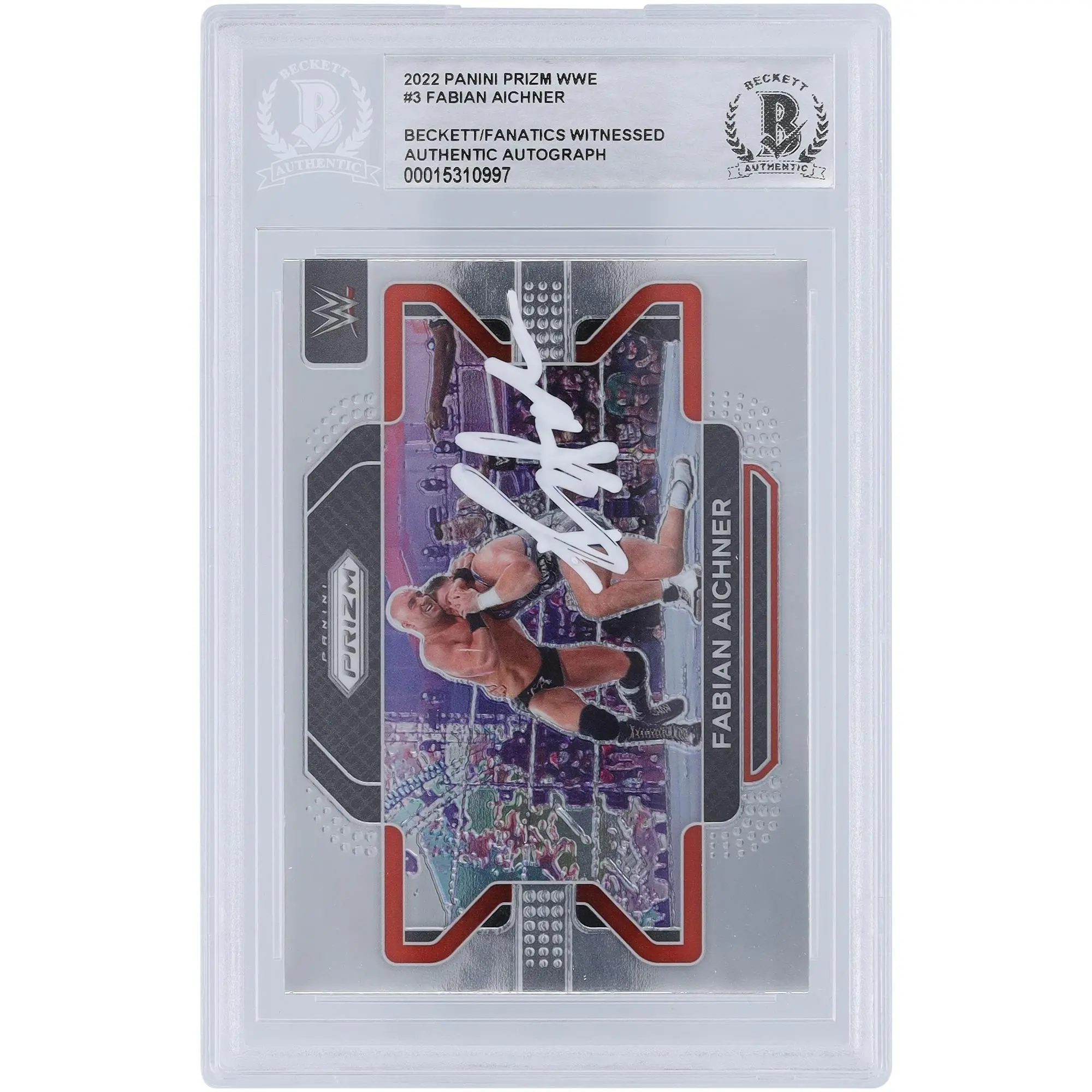 Fabian Aichner WWE Autographed 2022 Panini Prizm #3 Beckett Fanatics Witnessed Authenticated Card - Fanatics Authentic Certified