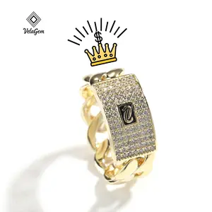 Zirconia Statement Ring | Cuban Hip-Hop Chain Design | Bold & Minimalist Jewelry for Effortless Elegance