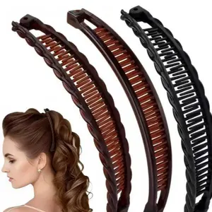 BIGWIG Matte Banana Hair Clips for Women’s Thick Heavy Hair, Fashion Plastic Daily Accessories with Strong Hold for Volumizing Ponytails & Buns, Clean Flat-Lay Hairstyle Support