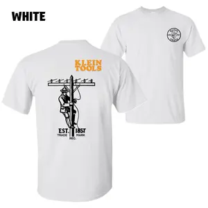 Klein Tools T-Shirt – Vintage Lineman Utility Pole Graphic, Perfect Gift for Electricians and Tradesmen, Men's Cotton Tee