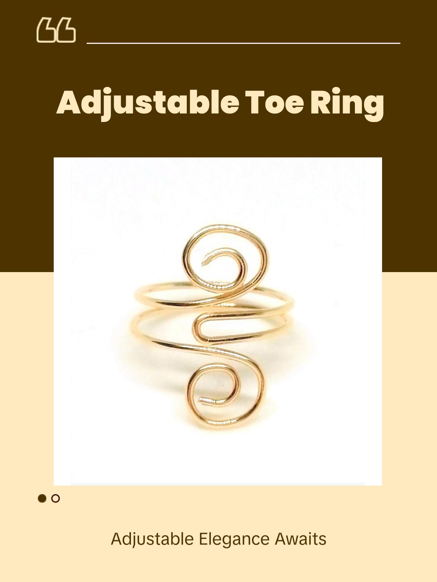 Toe Ring - 14 k Gold Filled or Sterling Silver - Adjustable