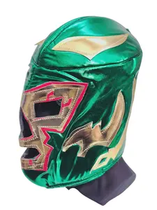 Lucha Dr Wagner Nylon Lucha Libre Wrestling Mask - Adult Size, Gold-Green Design, Durable Material, Unique Appearance, Party Wear for Festive & Cosplay Events