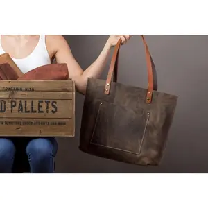 Leather Tote Bag for Women, Personalized Leather Tote, Everyday Use shoulder bag, Handmade Crossbody bag, Student laptop Bag, Gift for Her