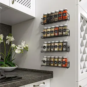 Wall-Mounted Spice Rack Set, Single Piece/twin Pack, No-Drill Installation, Space-Saving Design, Ideal for Kitchen Organization, Wall Mounted Organizer, Wall Mounted Shelf