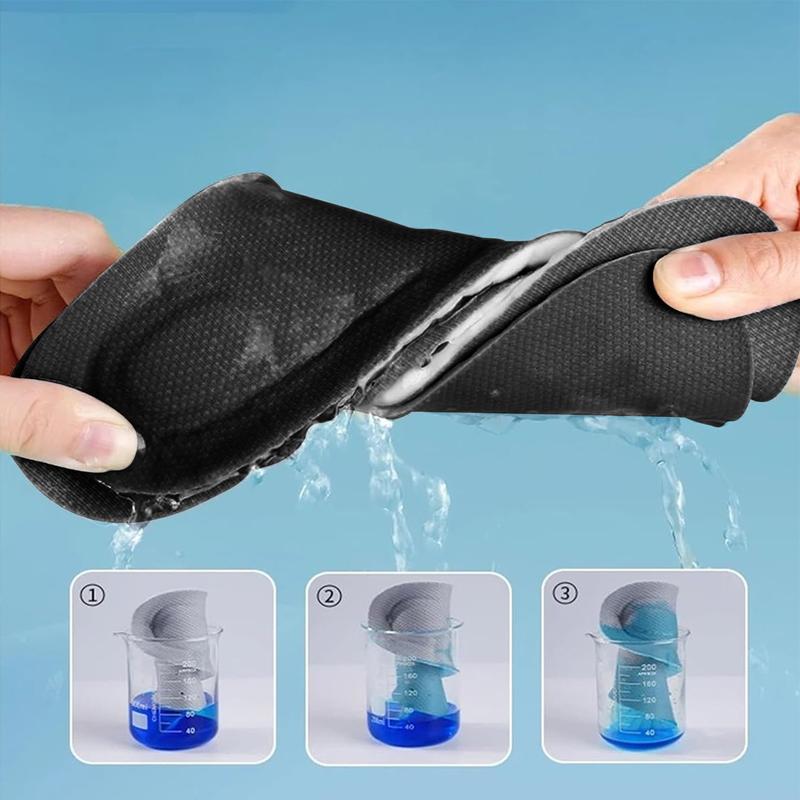 4D Massage Sports Shock-Absorbing Breathable PU Insoles for Sports Shoes & Daily Sneakers Super Soft Texture Acupoint Massage Support Feet Joints