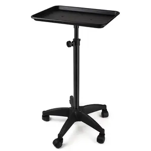 Salon Tray On Wheels Tattoo Tray Rolling Trolley Adjustable Height Storage Utility Cart for Clinic Spa Rolling Tray