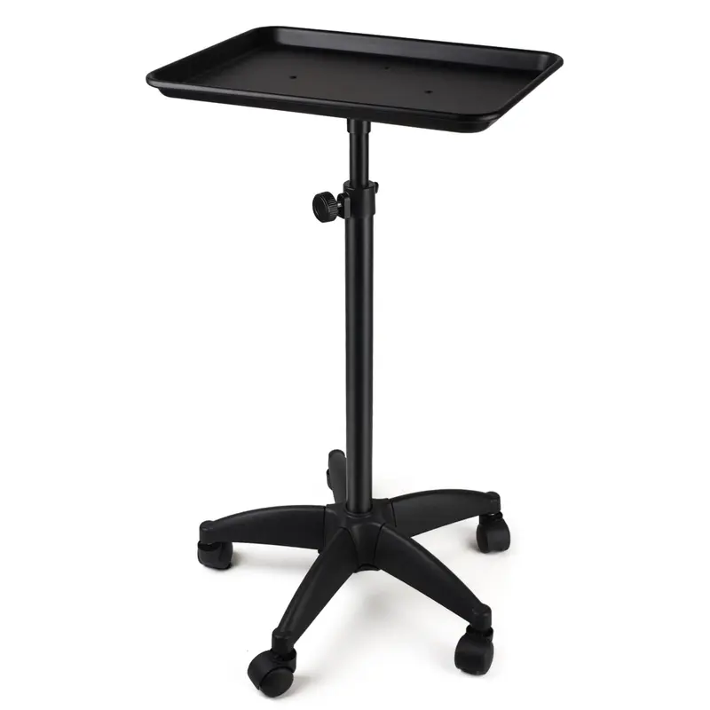 Salon Tray On Wheels Tattoo Tray Rolling Trolley Adjustable Height Storage Utility Cart for Clinic Spa Rolling Tray