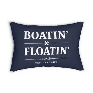 Boatin and Floatin water lover lumbar pillow | Boating decorative pillow