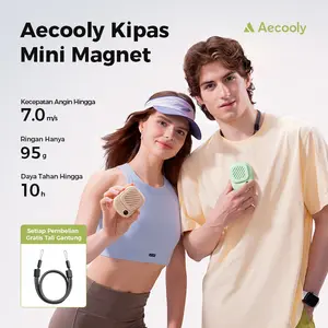 Aecooly Click 01 Portable Mini Neck Fan 95g Ultra-Light & Magnetic Clip,10H Battery Life, 3-Speed Silent Wind, Tangle-Free Design-100% Authentic Summer Essential