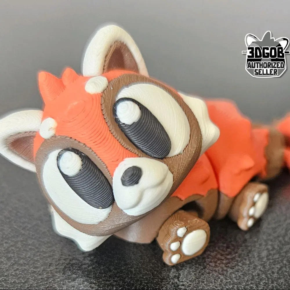 Red Panda Fidget Toy – 3D Printed Articulated Red Panda Keychain & Toy Options! Mini Figurines