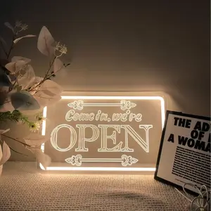 Planzo LED Neon Open Sign for Business - Warm White Lighting Accessory for Restaurant, Storefront Window, Wall Decor - Ideal Gift for Boyfriend, Girlfriend, Daughter, Husband