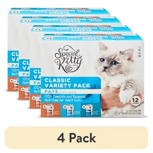 (4 pack) Special Kitty Classic Variety Pack Pate Cat Food, 13 oz Cans (12 Pack)
