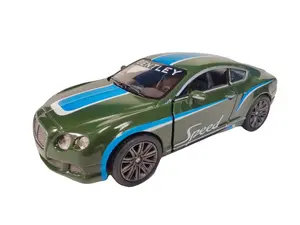 KINSMART 2012 Bentley Continental GT Speed 1:38 Scale Diecast Model Car with Printing Green Color Openable Doors Pull Back Action 5 Inches Length
