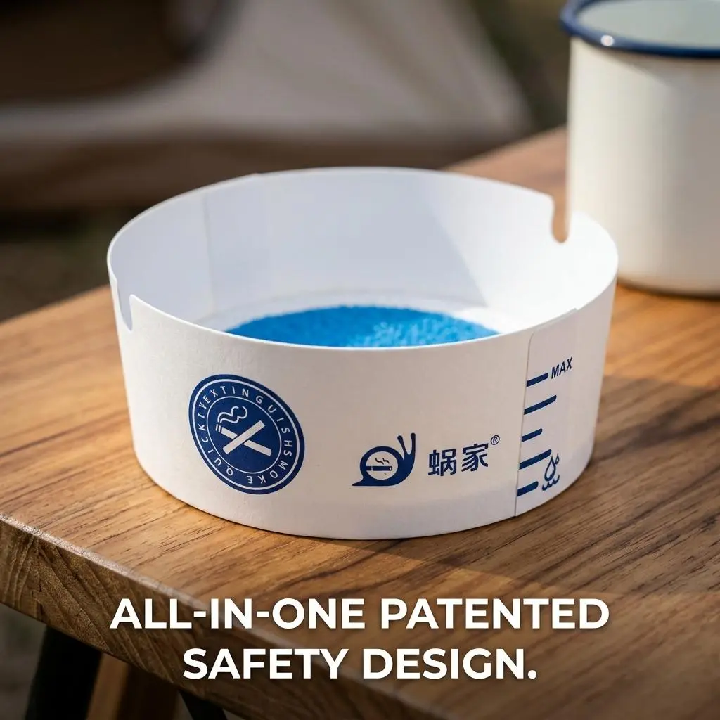 25 Pcs Disposable Ashtrays - No-Wash, Odorless Portable Paper Ashtray for Patio & Camping