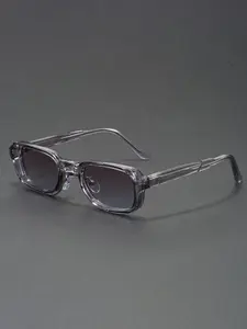 Classic Elegant Cellulose Propionate Temple Tips Square Glasses AC Lens Versatile Narrow Frame Unisex Casual Cycling Beach Wedding Scene Styling