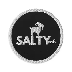 SALTYmf White Goat Embroidered Patch