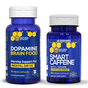 Mental Energy Stack - Dopamine Brain Food - Promotes Mental Drive, Clarity & Focus & Smart Caffeine with L-Theanine for Focus and Energy