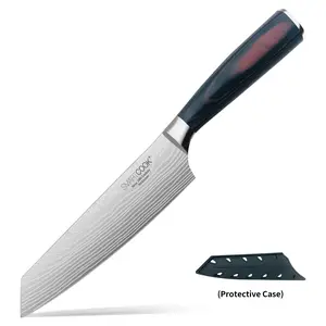 SmartCook 7-1/2" Kitchen Knife with Knife Sheath, High Carbon Stainless Steel, Multi-Purpose, Ergonomic Design for Convenience