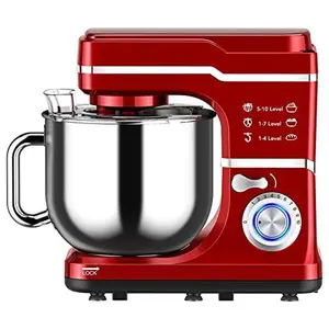 【GARVEE】7.5 QT Professional Electric Stand Mixer with 660W Motor, 10-Speed Settings, Stainless Steel Bowl, LED Light, Dishwasher-Safe Accessories, Includes Dough Hook, Beater, Splash Guard, Available in Red, Champagne Gold, Blue