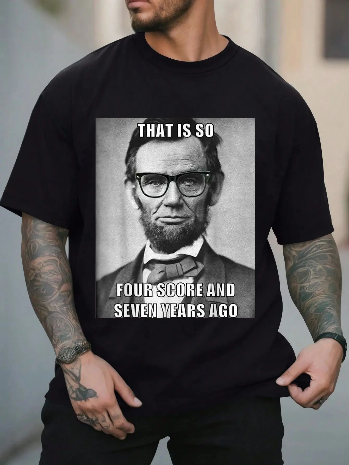100% Cotton Unisex Funny Hipster Abraham Lincoln T Shirt T-Shirt Funny History Shirts