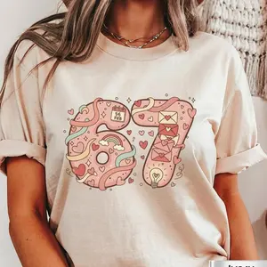 Cupid Days 67 Love Comfort Colors Shirt, 6 7 Number Meme T-Shirt, Funny 6 7 Valentines Day Sweater, Valentine Day Gift