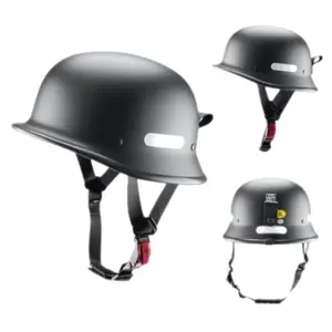 Retro German Style Half Helmet Personalized Open Face Helmet for Harley Electric Vehicle Summer Riding