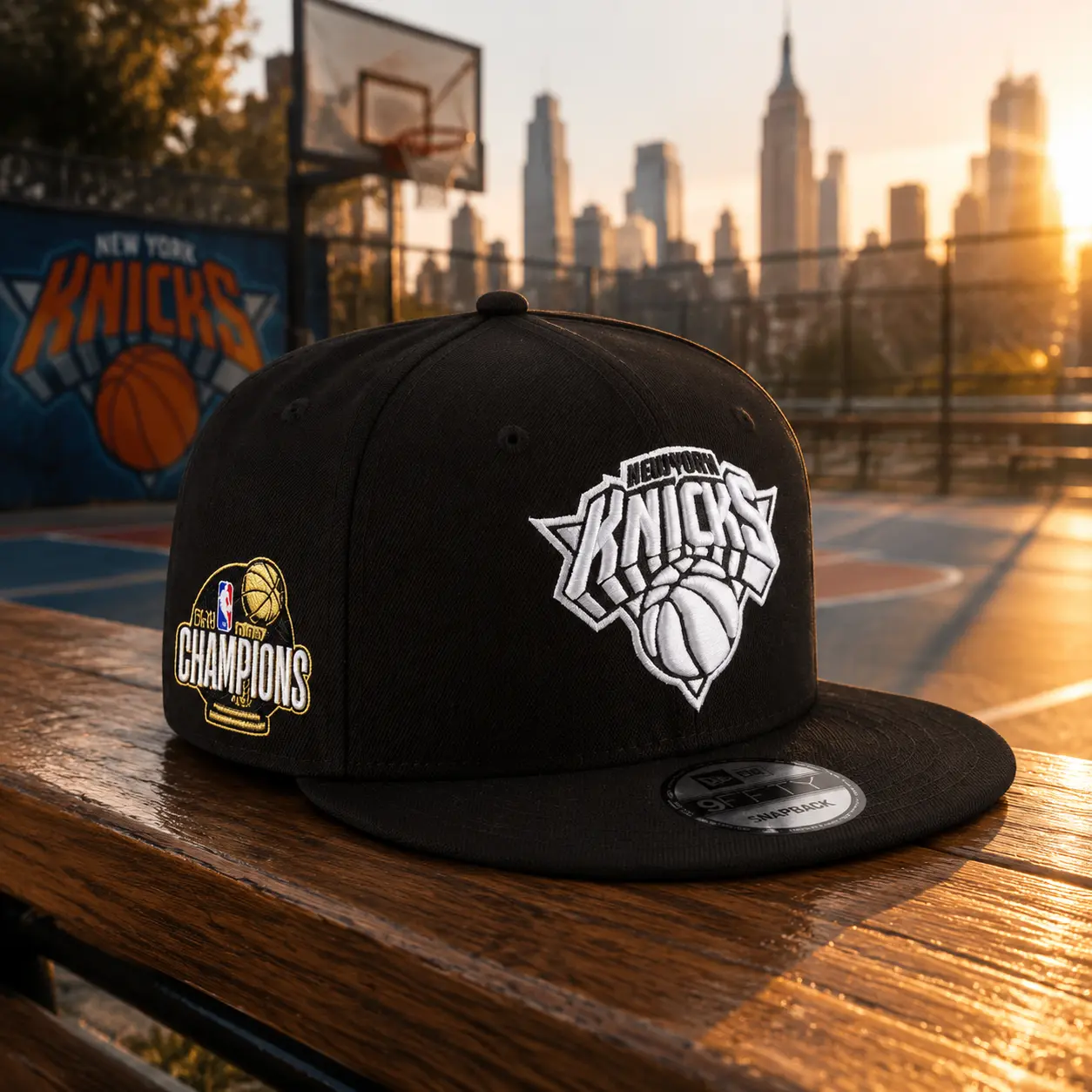 New York Knicks 2026 Champions Sidepatch Black & White 9FIFTY Snapback