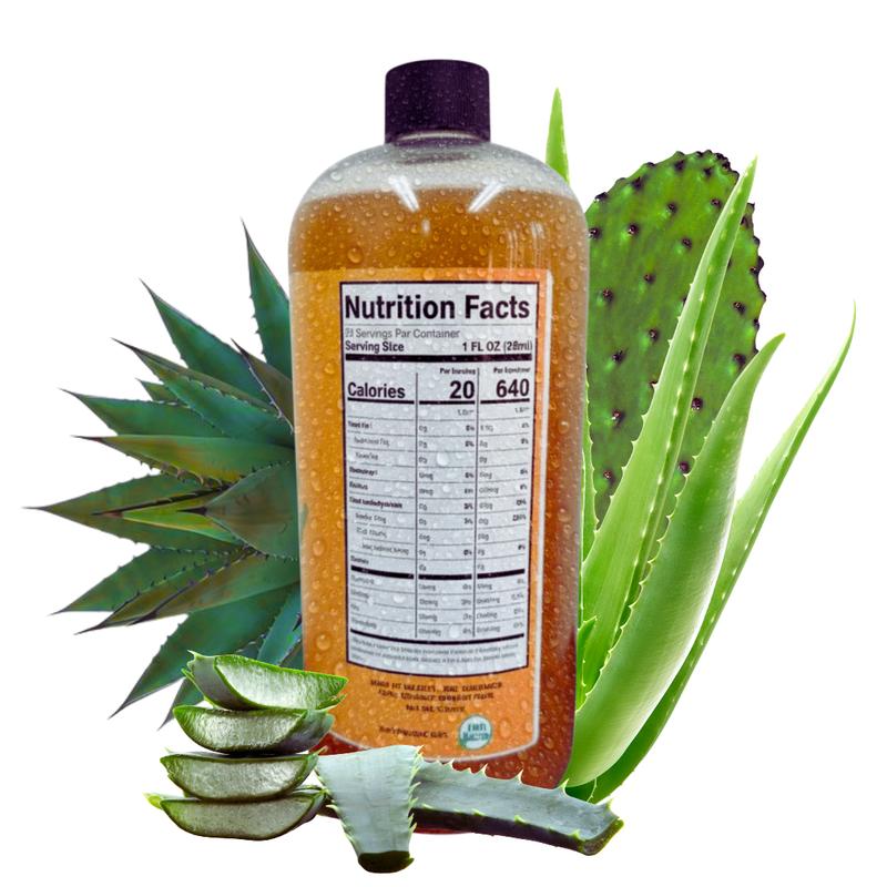Buy One, Get One Free] Viral Jugo De Maguey - Aloe Vera + Nopal - Antioxidant Healthcare Dietary Vitamin Edible Supplement 100% Natural & Artesanal 32 Fl. Oz. Each