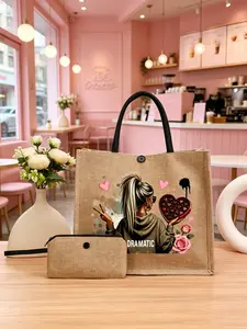 Cool Women's Handbag Set, Stylish and Trendy, Perfect for Daily Commute, Beach Vacation, Shopping, Button Closure, Spacious Design