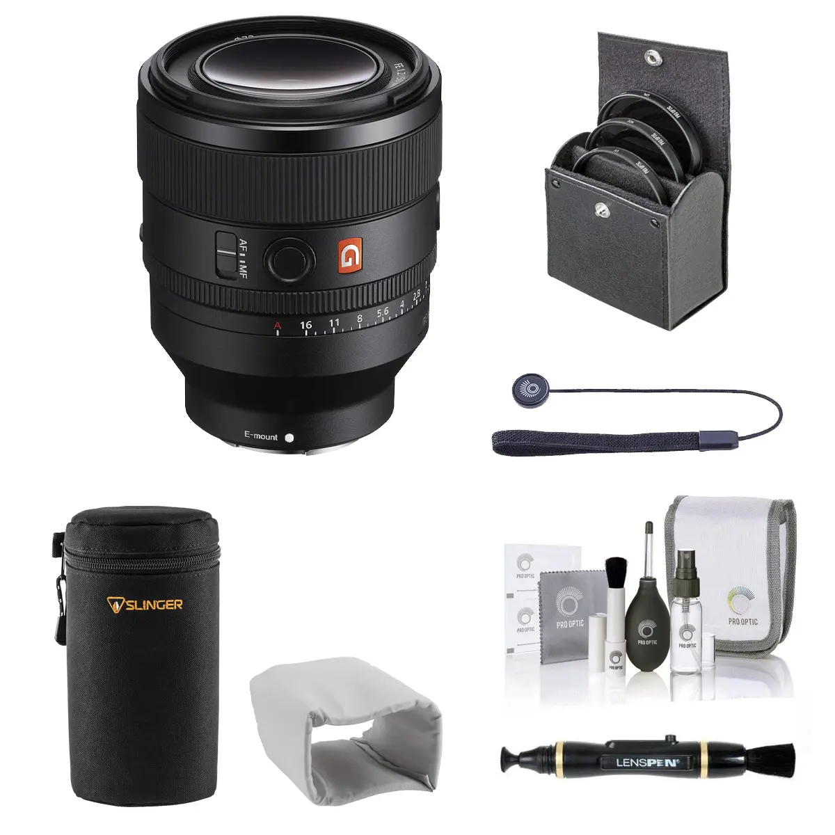 Sony FE 50mm f/1.2 G Master Lens, Bundle with 72mm Filter Kit, Lens Case, Lens Cleaner, Cleaning Kit, Lens Cap Tether