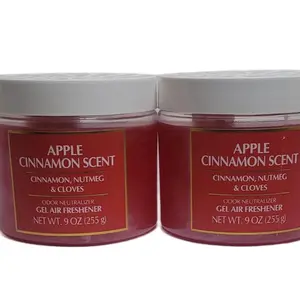 Apple Cinnamon Scent Cinnamon Nutmeg & Cloves Odor Neutralizer Gel Air Freshener 9 Oz 255g Net Weight Set of 2 Scented Fragrance Aroma Perfume
