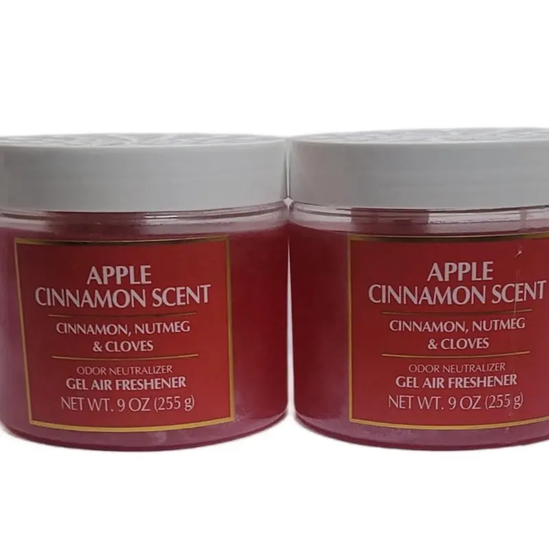 Apple Cinnamon Scent Cinnamon Nutmeg & Cloves Odor Neutralizer Gel Air Freshener 9 Oz 255g Net Weight Set of 2 Scented Fragrance Aroma Perfume