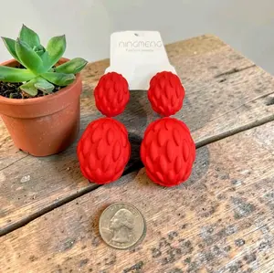 Red Pineapple Earrings NO RETURNS