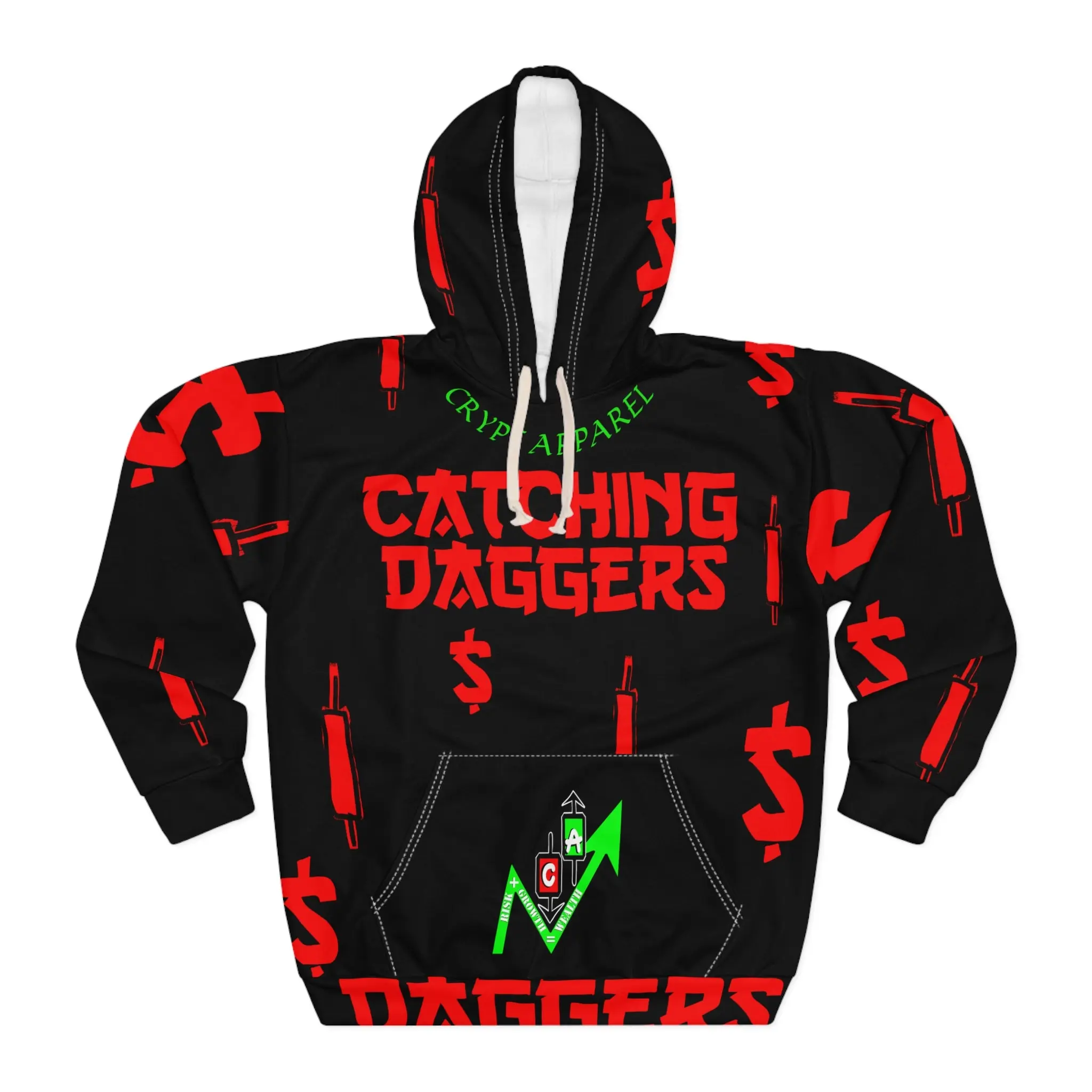 Catching Daggers Crypto Graphic Hoodie — Crypt Apparel Streetwear Pullover