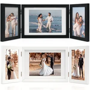 Collage Foldable Three-In-One Photo Frame Durable Sturdy Frame Home Decor Wall Desktop Christmas Wedding Birthday Gift Women Mom Grandma Family, 5x7 Frame 4x6 3 Frames Rectangular Frame