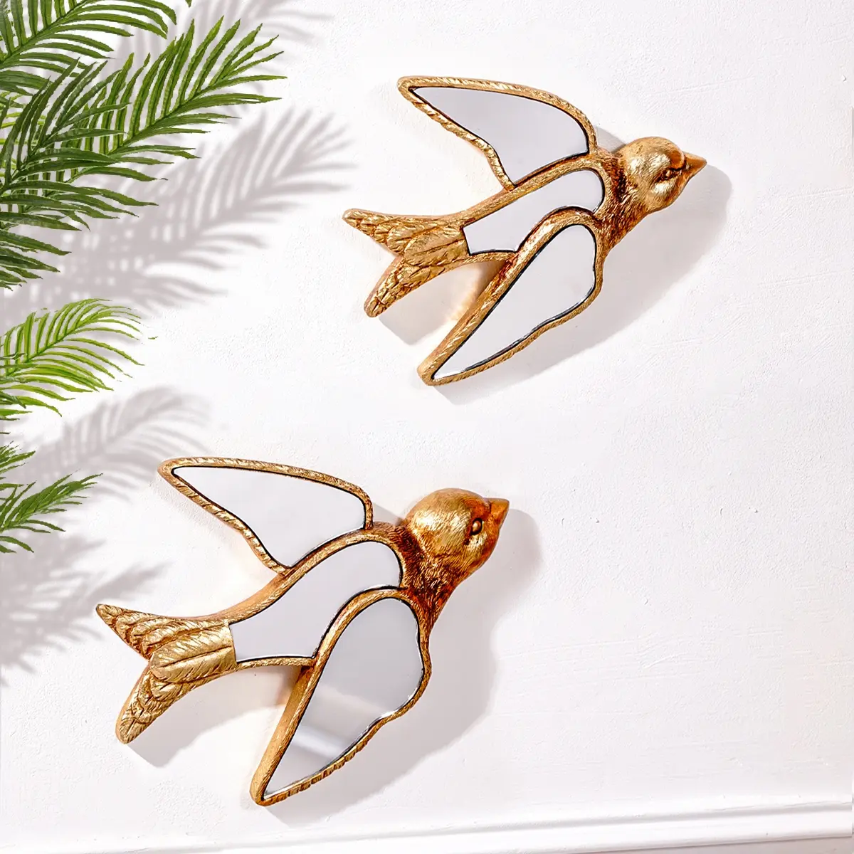 Resin Swallow Statue Wall Hanging, Home Decor Craft, Mirror Surface Design, Perfect for Bird Lovers and Party Decoration, Hanging Ornaments