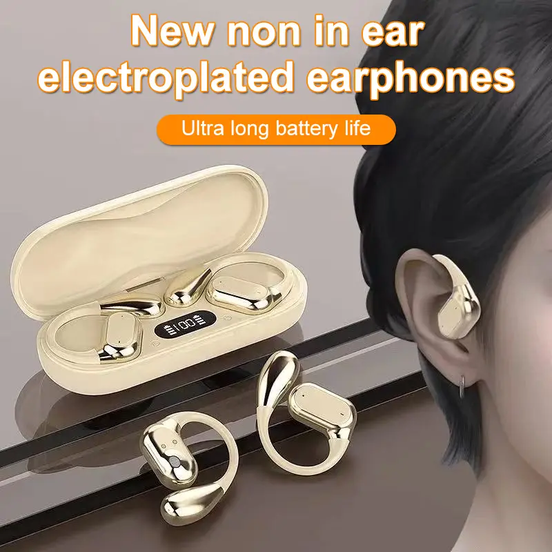 2025 New Model Wireless Bone Conduction Earphones, Over-Ear Design, Non-In-Ear, Suitable for Gaming and Sports, Ultra-Long Battery Life, Suitable for Men and Women