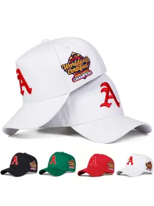 Unisex Adjustable Baseball Cap, Letter Pattern Woven Hat, Casual Outdoor Sun Protection, Spring & Fall Travel Beach Vacation