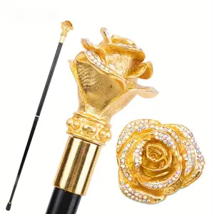 37.4 Inch Steampunk Cane – Luxury Gold Rose Design Walking Stick – Decorative Accessory for Cosplay, Costume Parties & Themed Events