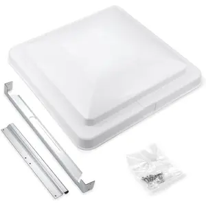 Vent Cover 14" Roof Vent Lid for Universal Trailer, Camper, Motorhome Roof Replacement Ceiling Vent Covers, Plastic Square Liftable Skylight Cover, 1 Pack White